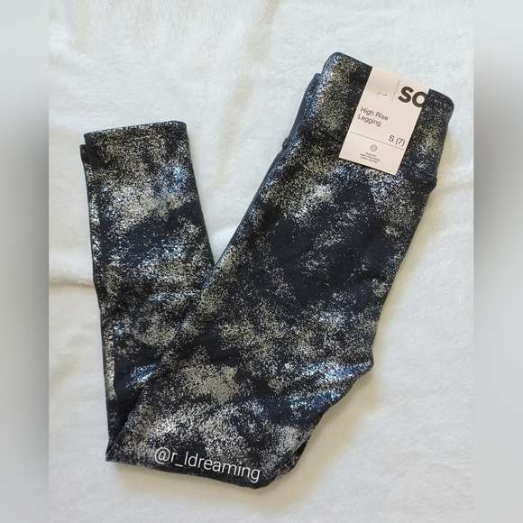 SO Other - SOLD❣️ NWT Girls SO® Cozy Lined Leggings Size 7 In Black Foil